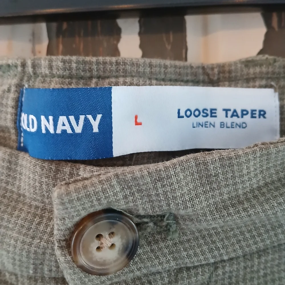 Large, Linen Blend, Loose Taper 36